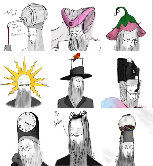 Every single hat Albus has ever worn on my blog so far: