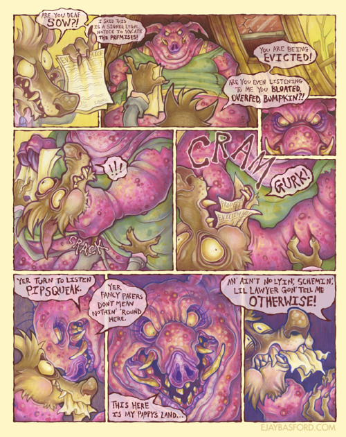 coelasquid:  raging-woodcock:  ejaybasford:  Here it is! My senior thesis! I am finally getting this thing posted online. It is my own take on “The Three Little Pigs”. My thesis teacher pushed me to do something sequential and I am so glad he did.