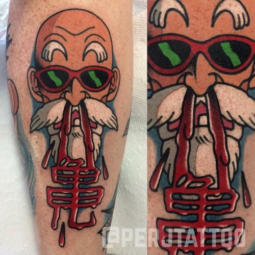 Here’s a Master Roshi I tattooed a while back.