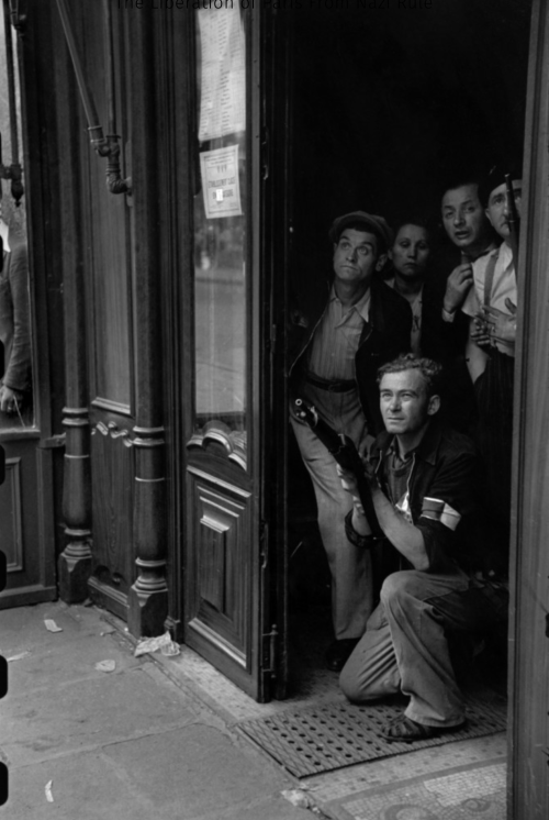 kvetchlandia:Robert Capa     Members of the French Resistance During the Armed Rebellion Prior to the Liberation of the City from Fascist Occupation, Paris     August 22, 1944