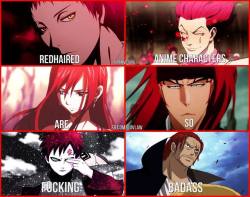 jeatingpancakes:  Anime Lesson. Red Haired Characters.. 