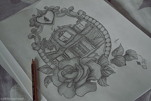 walkthelonelyroad:  Pierce The Veil/Collide With The Sky tattoo! Took me like 4 hours but it was definitely worth it! Gonna get this tattooed on my thigh someday Please do not steal or remove source/credit 
