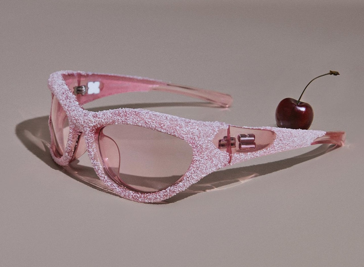 sparkling pink purple heart shaped sunglasses aesthetic dollette