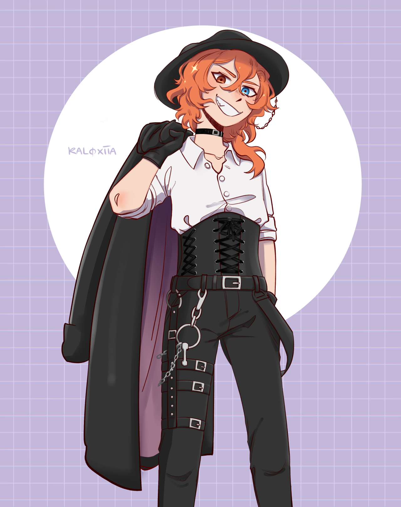 _tofunni’s (on Instagram) corset & heterochromia Chuuya 🥰