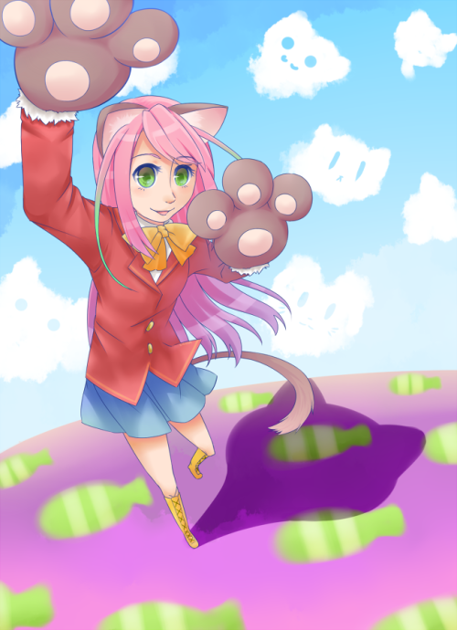 Wanted to practice with some backgrounds, so here’s a nyaa!