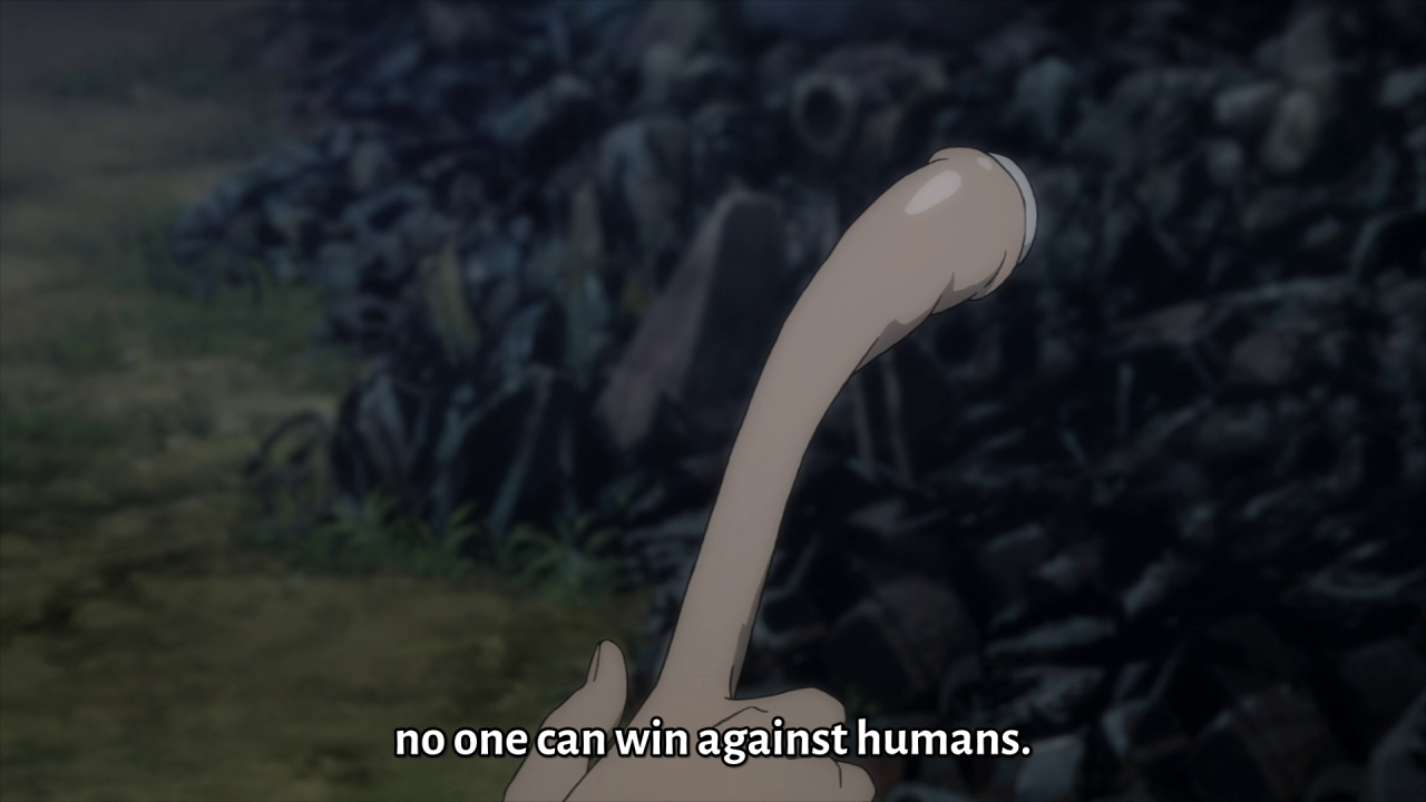 cuchallain:  Deep as fuck lessons from parasyte. No one can win against humans, not