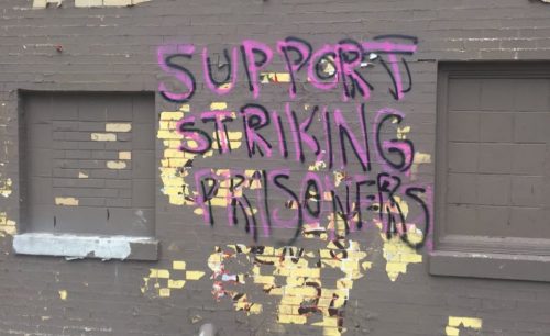 9 Sept  2016,Chicago: Graffiti in Solidarity with the Prison Strike and Against the Police