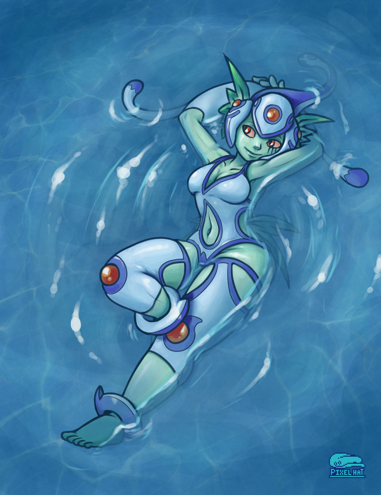 pixelhat:  Last Fanart Friday in MerMay. Decided to draw a Ranamon… even though