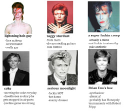 doktordyper:  tag what David Bowie you are I’m Brian Eno’s hoe