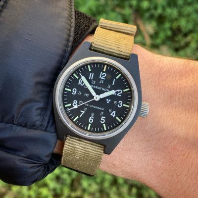 Instagram Repost
mhwa.tches🚨 NWA 🚨 It’s no secret that the Marathon MSAR is a favourite watch of mine. Therefore, when the GPM popped up at a price I could not refuse I jumped at the chance!It has a reliable NH35 Seiko movement, is as light as a feather and wears far larger than the 36mm specs would leave you to believe! Very happy 👌🏻 [ #marathonwatch #monsoonalgear #fieldwatch #watch #toolwatch ]