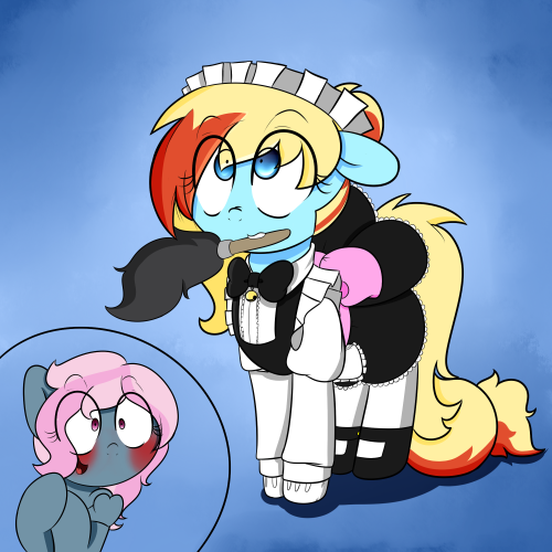 juicy-honey:fullmetalpikmin:So, @juicy-honey, maids, eh? You’ve got very good taste in outfits! Full Res.Juicy: Dear Celestia, i’m in heaven ~~~~♥AAAH my heart flies ! Come baaaaack !!Oh my, oh my, really, so cute for me, i die ♥♥♥X3!