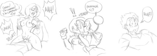 Chichi couldn’t help herself in the end. XD Yet another batch of sketches I finished while watching DBZ Kai last night! I just got so inspired to do so! I love watching the dub!Hope you guys enjoyed this little series of strips! Started out really spontan