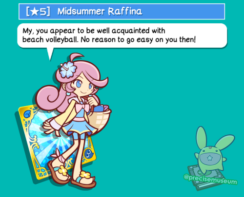 ☆4 Midsummer Raffina A confident, young lady from a wealthy family who attends a magic school. Thoug
