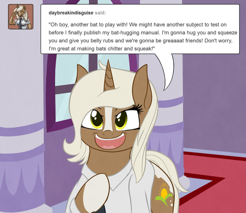 askheartandviolet:[Violet Rose]: “I do not think I will ever get used to Canterlot. Would rather stay in my room…” Just gonna point out that @daybreakindisguise is both an awesome personfriend, and also the blog is very NSFW. Mostly the latter part.