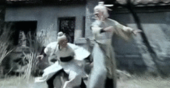 gutsanduppercuts:  The rarest of the rare! Two white-haired villains going one-on-one