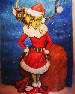 ledyraven:  My Christmas caricature, of course,