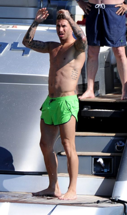 realmadridlocavictoria:Sergio Ramos is seen enjoying his holiday in Ibiza with his friends on July 1