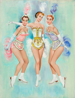 gameraboy:  Pinup artist Fritz Willis made a number of cover illustrations for ice skating programs in the 1960s