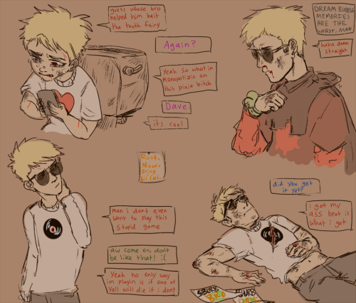shnopals:experimentin with sketchy style stuff and doodlin beat up davesi still want dirk to be the 