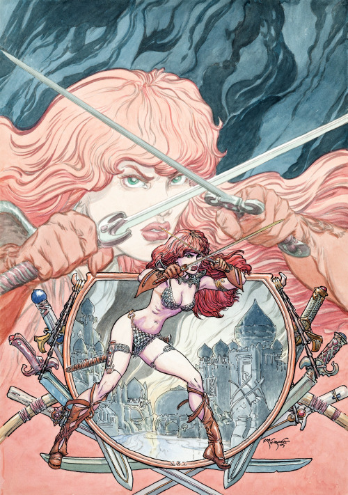 geekynerfherder: ‘Red Sonja’ by Michael Kaluta.Variant cover art for ‘Red Sonja’ issue #3, pub