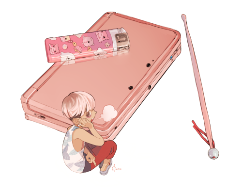 runmonsterun:  Small Still Lives from around my room Pink DS and Djarum Black 