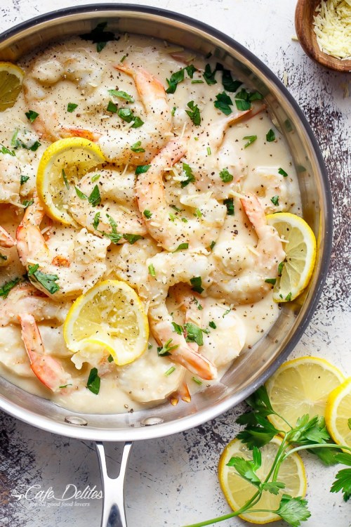 foodffs:CREAMY LEMON PARMESAN SHRIMP Really nice recipes. Every hour. Show me what you cooked!