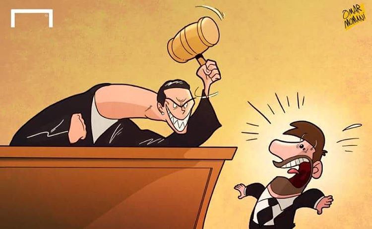 Omar Momani Cartoons Lionel Messi Arrives At Barcelona Court To Take
