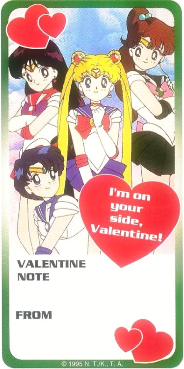 animenostalgia:Valentine’s day’s right around the corner–here’s scans of the American Sailor Moon Valentine cards (perfect to print out or email to friends for dose of 1995 in 2015.)