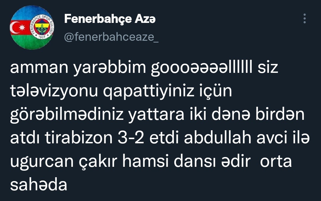 Fenerbahçe Azə SPOR ARAHCE...