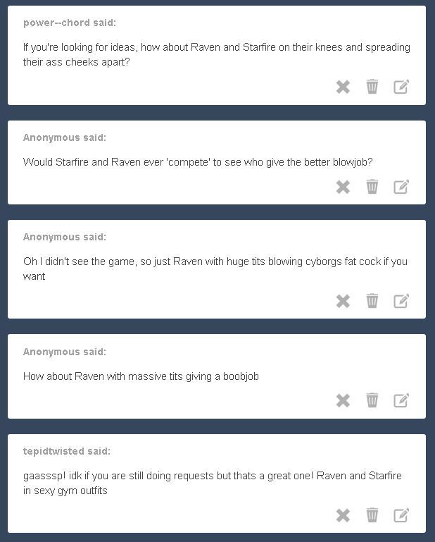 pumpkinsinclair:  I think there are more requests but I got what came up a lot, Raven