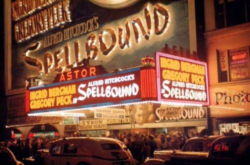 newyorkthegoldenage: Crowds under the marquee of the Astor Theater, Times Square, lined up to see th