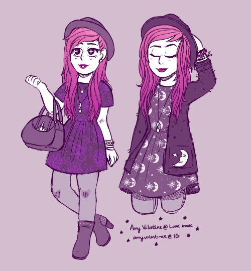 I started doodling ladies from lookbook as practicealso added their social media stuff for creds and