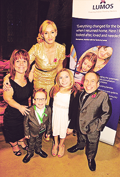 JK Rowling with members of the Harry Potter cast at a fundraiser for Lumos (November