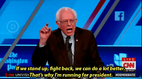 ufo-pilot-and-his-sexy-spouse:source + videoBernie raises the economical issues at the Univision Deb
