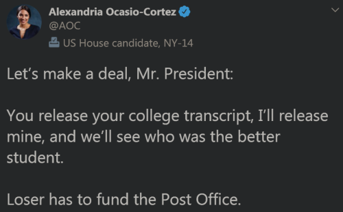 sirfrogsworth: freelancer-stormscorpion: sirfrogsworth: Note: Alexandria Ocasio-Cortez graduated Cum