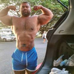 Thecaliforniacow:chest Day With Cuy. Lots Of Polynesian Guys At This Gym. Lots Of