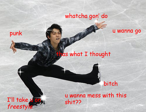 hiddleshabanera:  chepibola:  this picture of Yuzuru Hanyu looks like a reaction