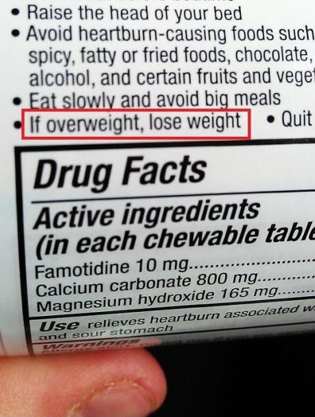 equality-equation:  This is on a bottle of HEARTBURN PILLS. Looking past that, “If