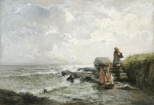 Washerwomen at the Pier, 1890 by Lea von Littrow (Austrian, 1860–1914)