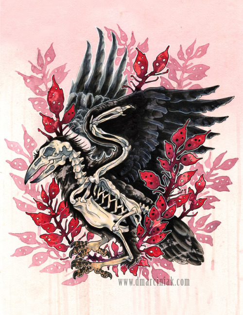 dmarciniak:Skeleton CrowCopics, Watercolors, Liquid Acrylicswww.dmarciniak.com