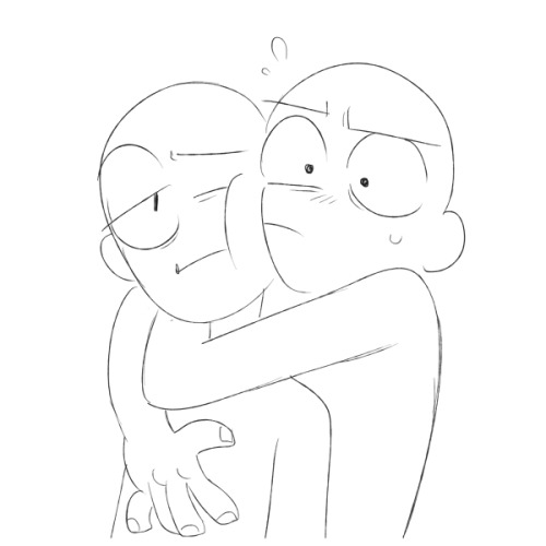 snuffysbox: more draw your otp :U  this time, ‘cheek-smushing hugs’ edition.  