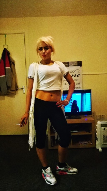 super-slutty-is-fun: chavgirlloving: Got to love a chav in airmax Fagging chav :) #smokingfetish