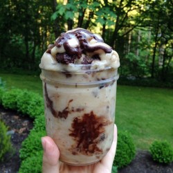 Fitwithoutfat:  Banana Ice Cream W/Raw Brownie Bites And Chocolate Drizzle! The Ice