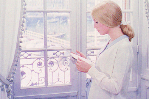 emilyblunts:  The Umbrellas of Cherbourg “Les Parapluies de Cherbourg”, 1964 — dir. Jacques Demy Absence is a funny thing. I feel like Guy left years ago. I look at this photo, and I forget what he really looks like. When I think of him, it’s