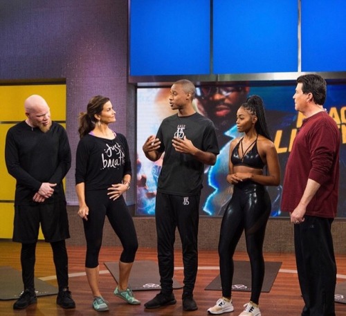 nafessawilliams Thank you @ktla5news for having us on #FitnessFriday. Me and @krondon getting ready 