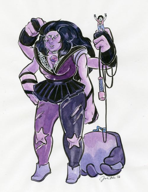 That time I livestreamed a Steven Universe fanart challenge & I drew Sugilite with an outfit lik