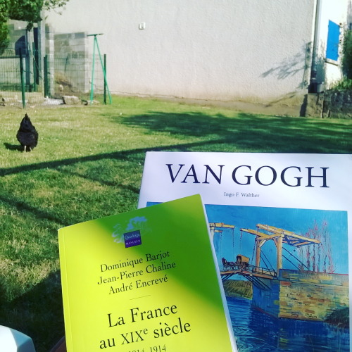 monetstudy:08.17.16 // reading books under the sun ☀van gogh + france in the 19th century (this one 
