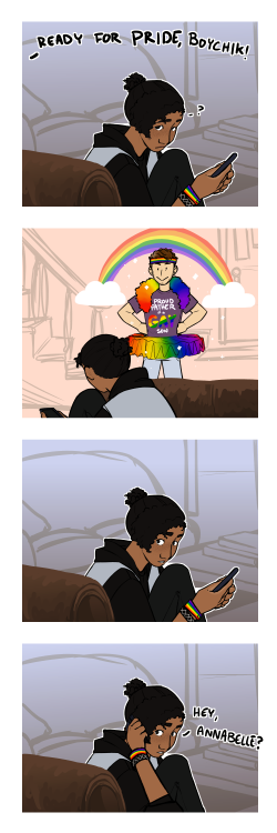 thefigureinthecorner:I think about lauren’s tags on my adam + annabelle pride art very frequently so