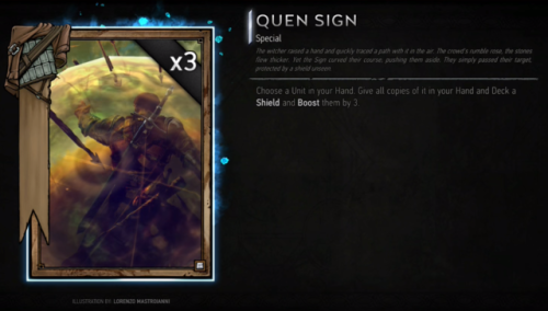 Behold Ye Olden Quen, a card that will never return to Gwent.