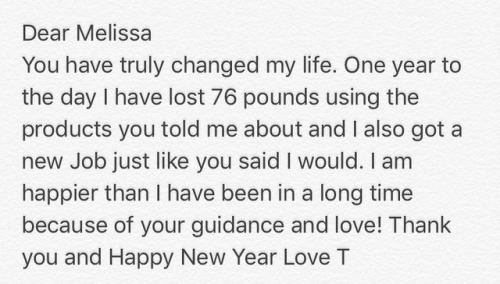 So #Proud of this #message from my client! Lots of #Clients ask me #health and #weightloss questions